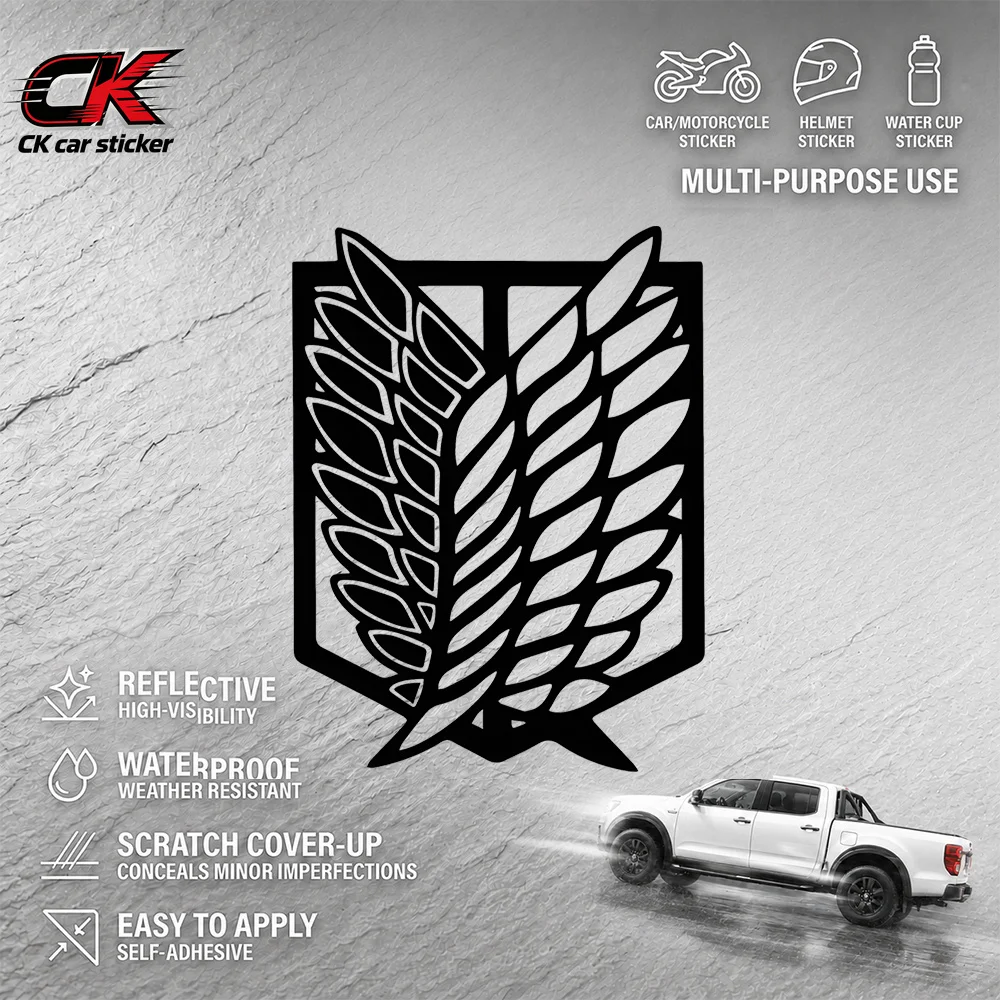 Car Stickers High Quality Attack on Titan Wings Vinyl Sticker Durable for Motorcycle Decoration Auto Decor