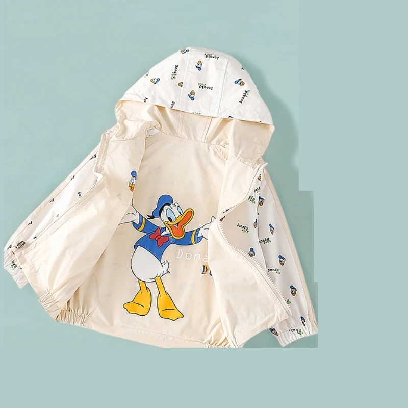 

Disney Donald Duck Children's Clothing Cute Cartoon Boys' Double-sided Windproof Coat Baby Girls' Spring Autumn Zipper Top