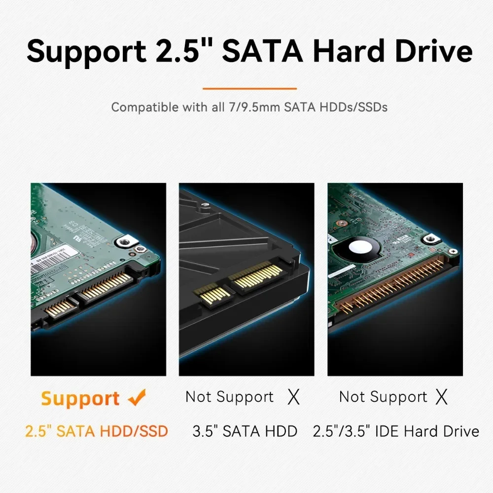 마이워 HDD 케이스 2.5인치 SATA to USB 3.1 어댑터 알루미늄 외장 하드 드라이브 인클로저 리더 SSD 디스크 HDD 박스 케이스 HD HDD 케이스
