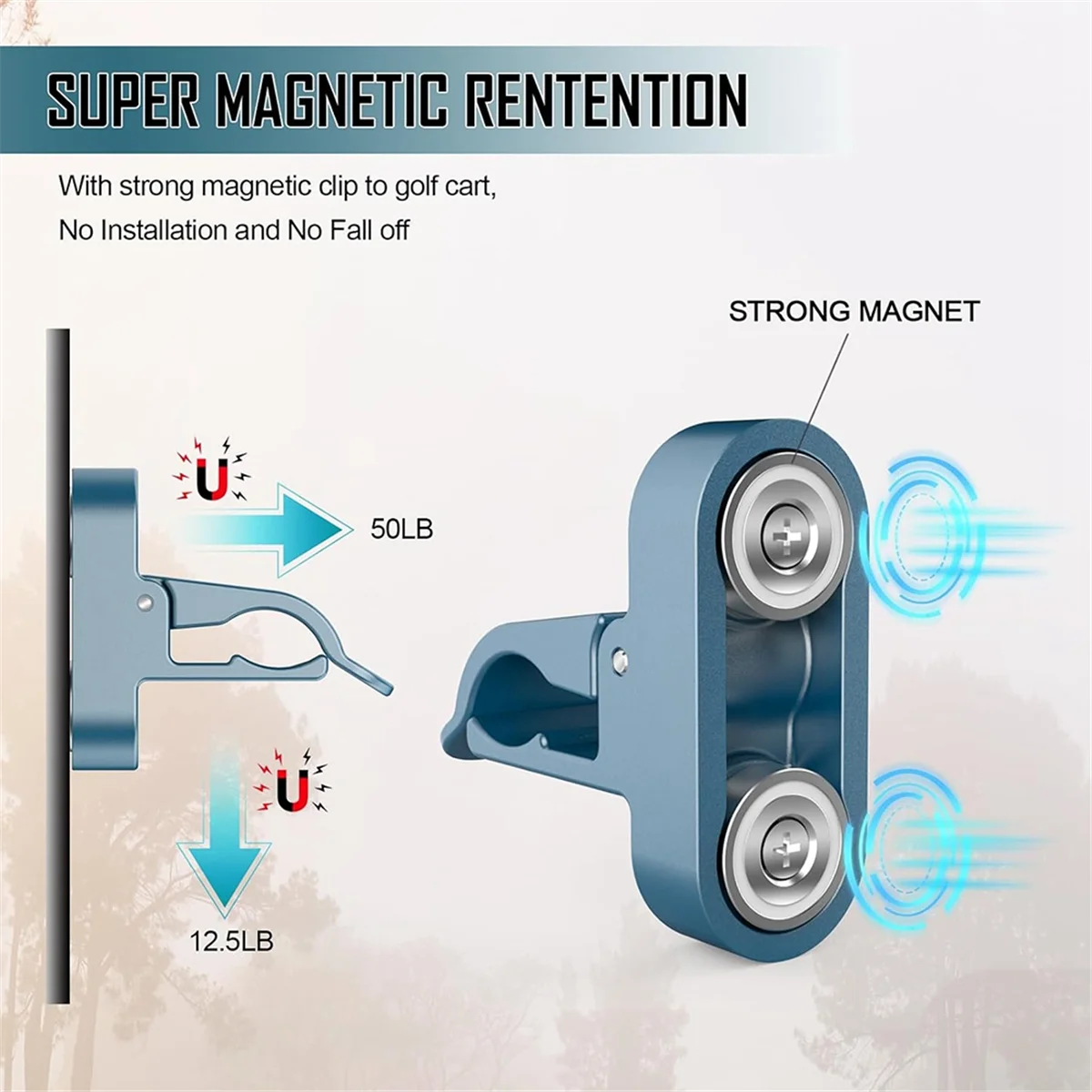 AA74 مشبك حامل الجولف المغناطيسي لعربة الجولف سبائك الألومنيوم حامل كليب عقد 30-60 حلقات هدايا الغولف للاعبي الغولف