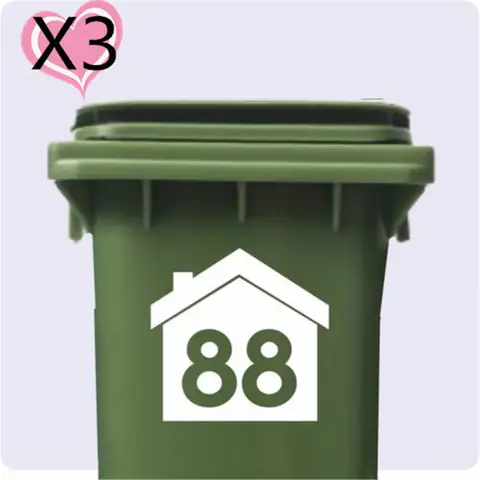 3 X Wheelie Bin 번호 DUST BIN 맞춤형 번호/집 번호 스티커 Best5 3 X Wheelie Bin 번호 DUST BIN 맞춤형 번호/집 번호 스티커 Best5