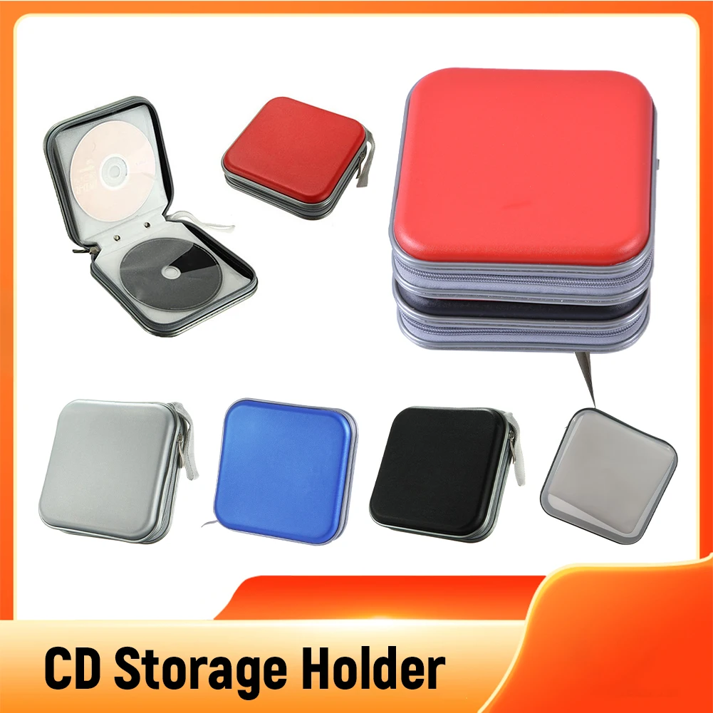 

Portable 40Pcs Capacity Disc CD DVD VCD Wallet Storage Organizer Case Holder Album Box Cases with Zipper Bags