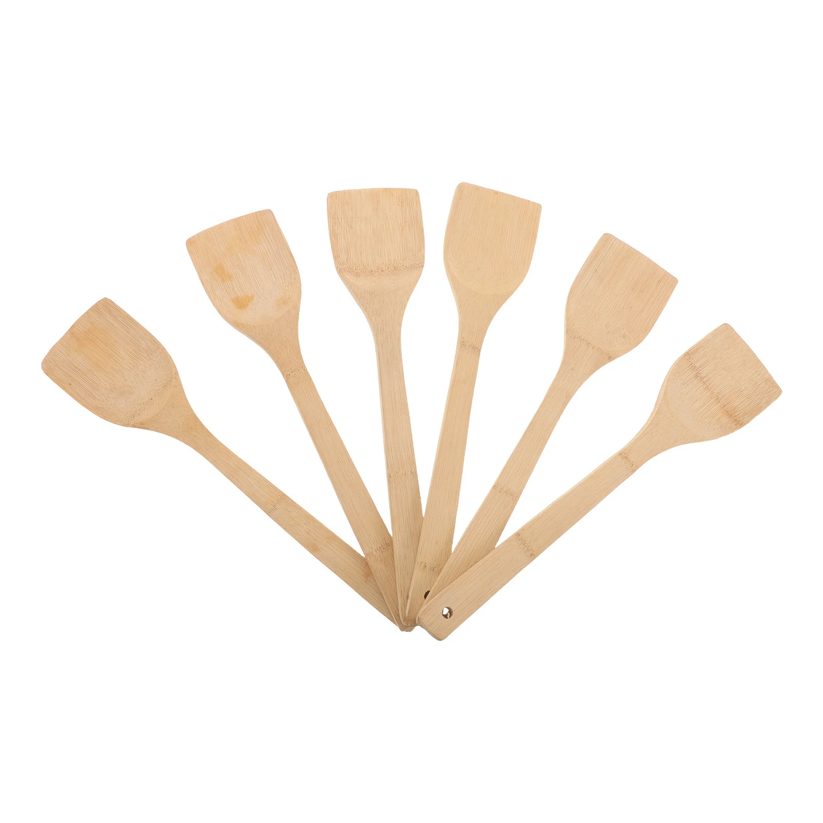 

6Pcs Bamboo Spatulas Kitchen Utensils Nonstick Heat Resistant Long Handle Cooking Tools Flat Turner Set Bamboo Spatula