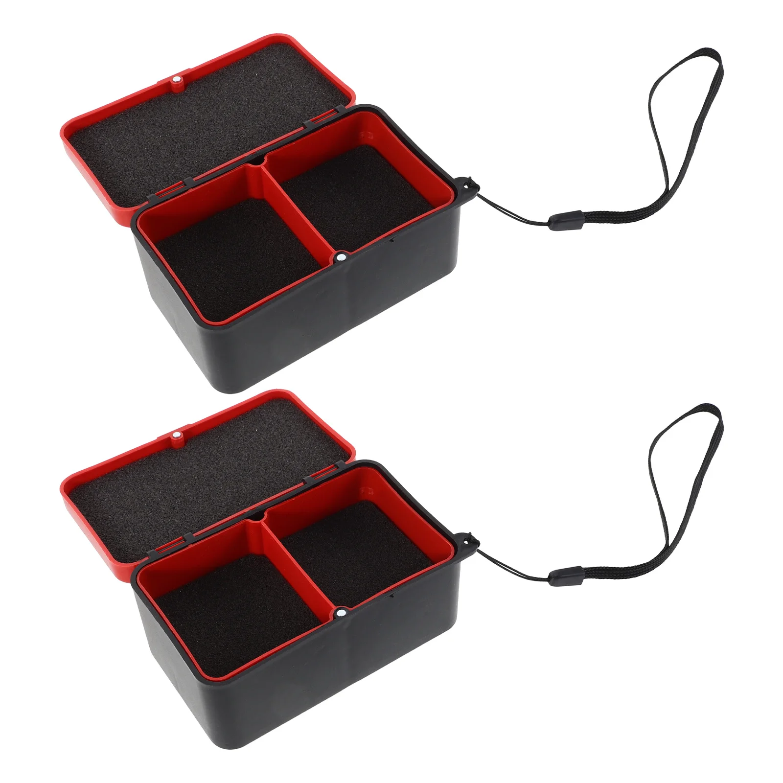 

2pcs Live Fishing Storage Box Fishing Red Worm Container Plastic Tackle Storage Portable Double Layer Worm Box