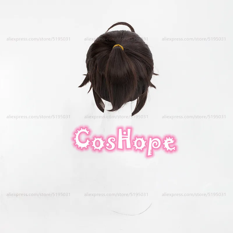 Luca Balsa Cosplay Wig 40cm Short Dark Brown Wig Cosplay Anime Cosplay Wigs Heat Resistant Synthetic Wigs