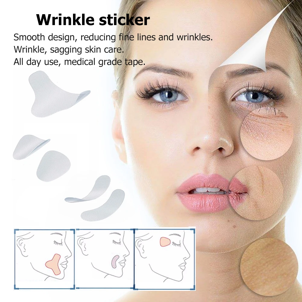 12-81 Stuks Anti-Rimpelpleisters Gezichtslijn Rimpel Verslapping Huid Lift Up Tape Afslankband Anti-Aging Stickers Huidverzorging Tools