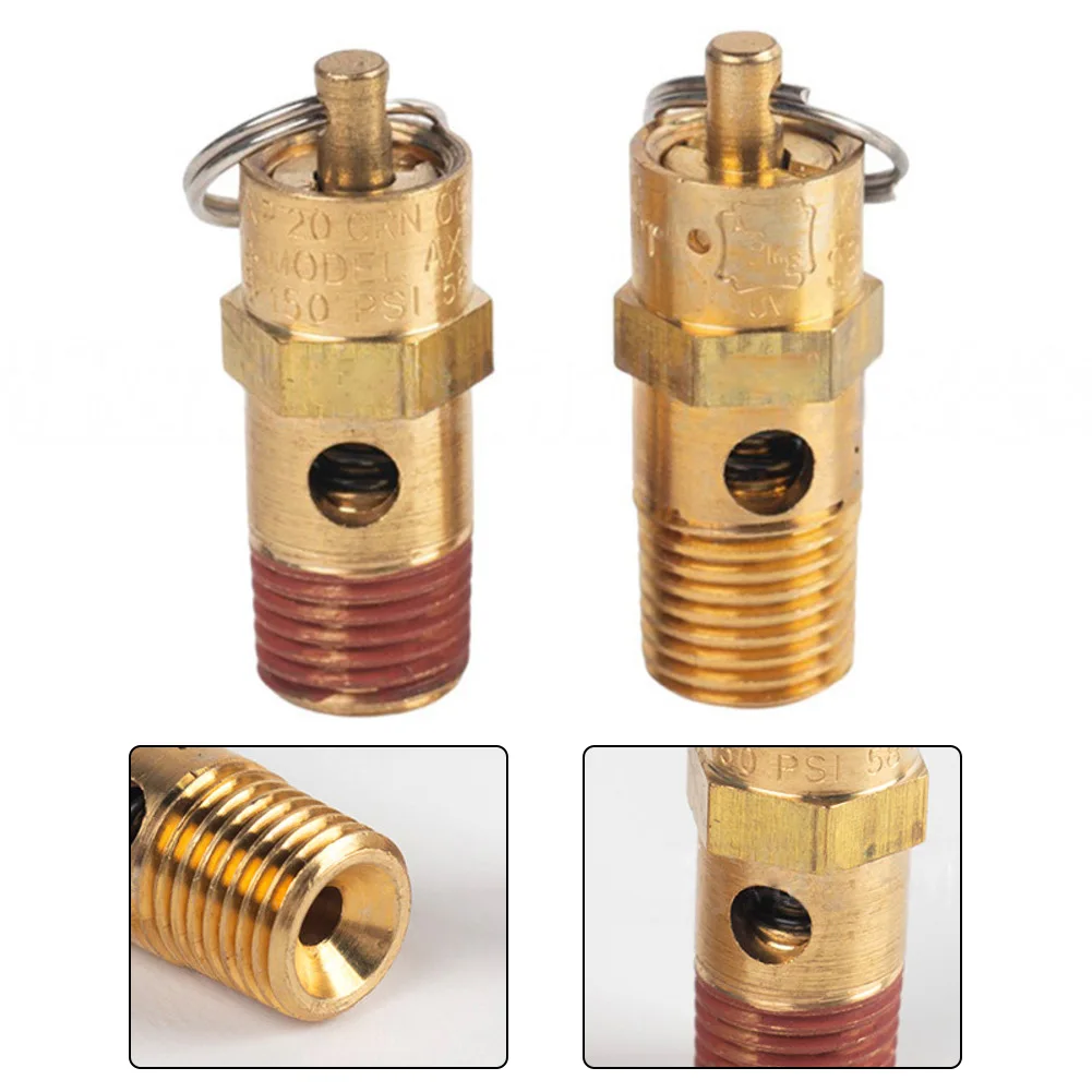 Brass 1/4 NPT Air Compressor Safety Valve Set of 4 for Oil Air Diesel Fuel Systems with Multiple PSI Options from 125 to 270