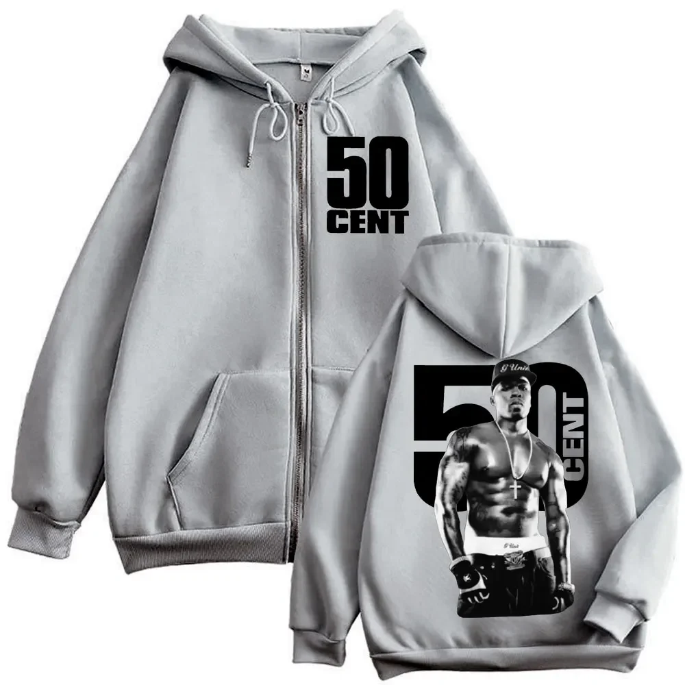 مغني الراب 50 سنت الرسم سستة هوديس الذكور الهيب هوب خمر زمم سترة بلوزات موضة عادية البلوفرات المتضخم للجنسين