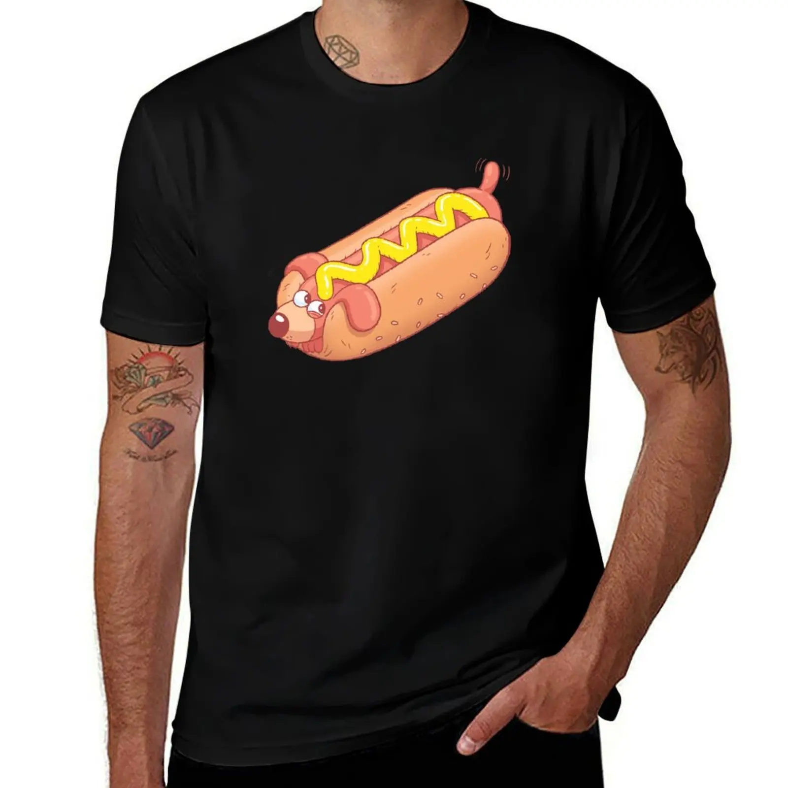 Cute Hotdog T-Shirt Work Wear Short Sleeve T-Shirt