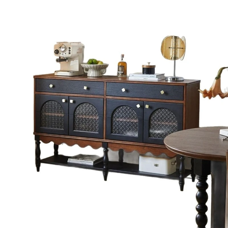 Solid wood partition cabinet living room American entrance locker storage light luxury side cabinet
