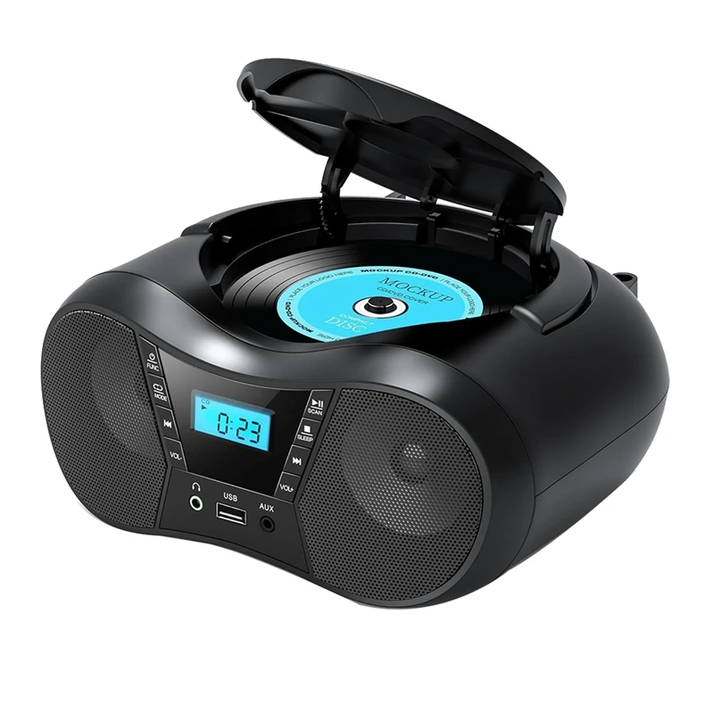 Portable CD Player Bluetooth Boombox CD Player AM/FM Radio Stereo Player, Compatible For CD/CD-R/RW Radio For Home