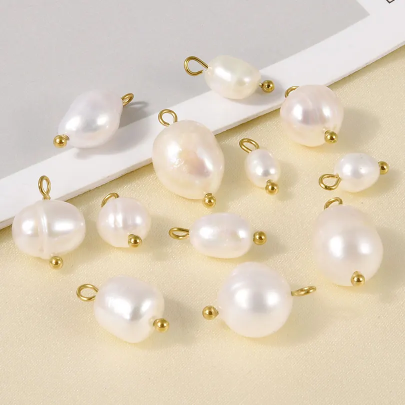 2pcs Irregular Round Three-Dimensional Real Shell Pearl Charm For Jewelry Making Supplies Handmade Sea Beach Accessories Pendant