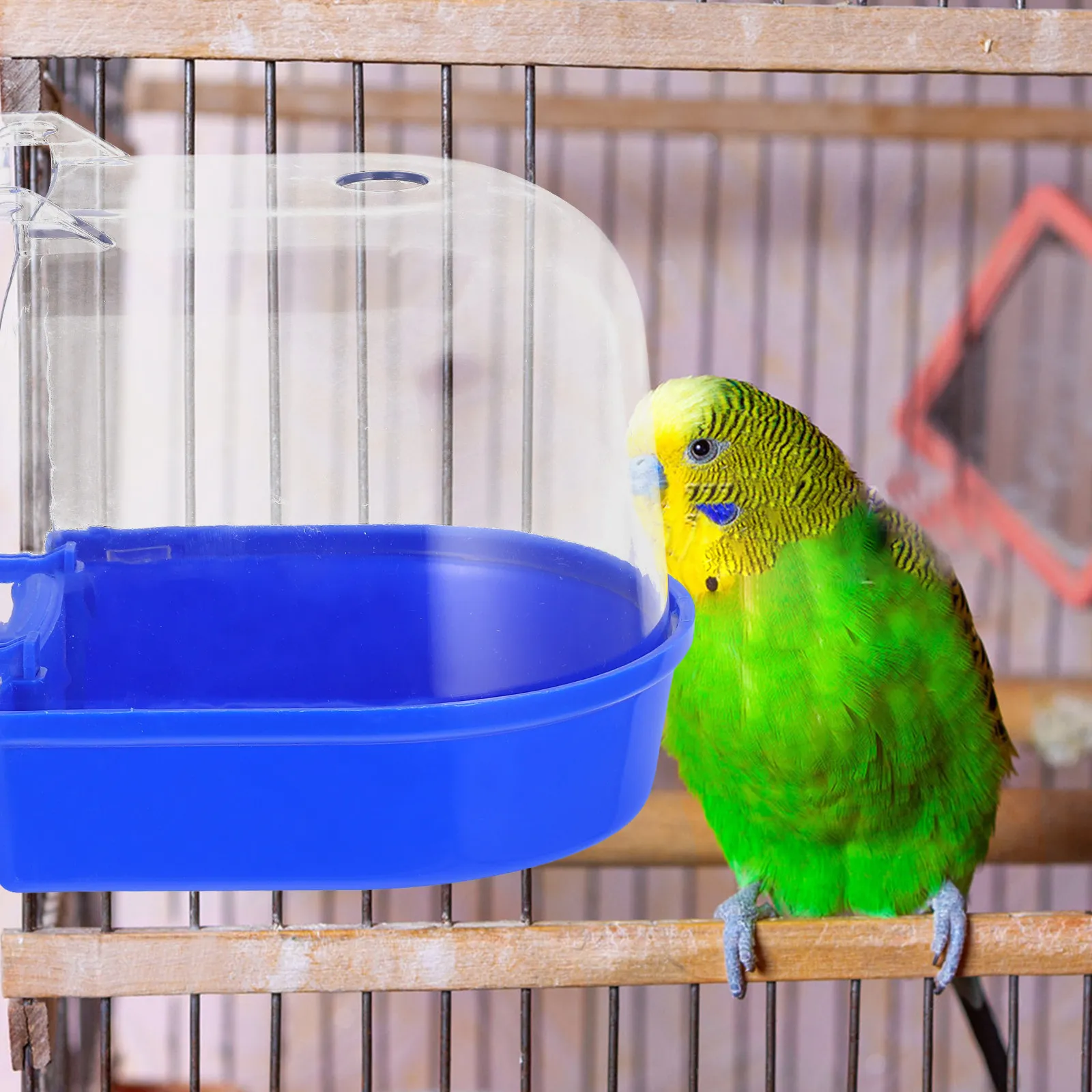

Small Bird Bath Cage Accessory Parrot Bathtub Splashproof Bird Bath for Cockatiels Parakeet Bathing Parakeet Cage Accessories
