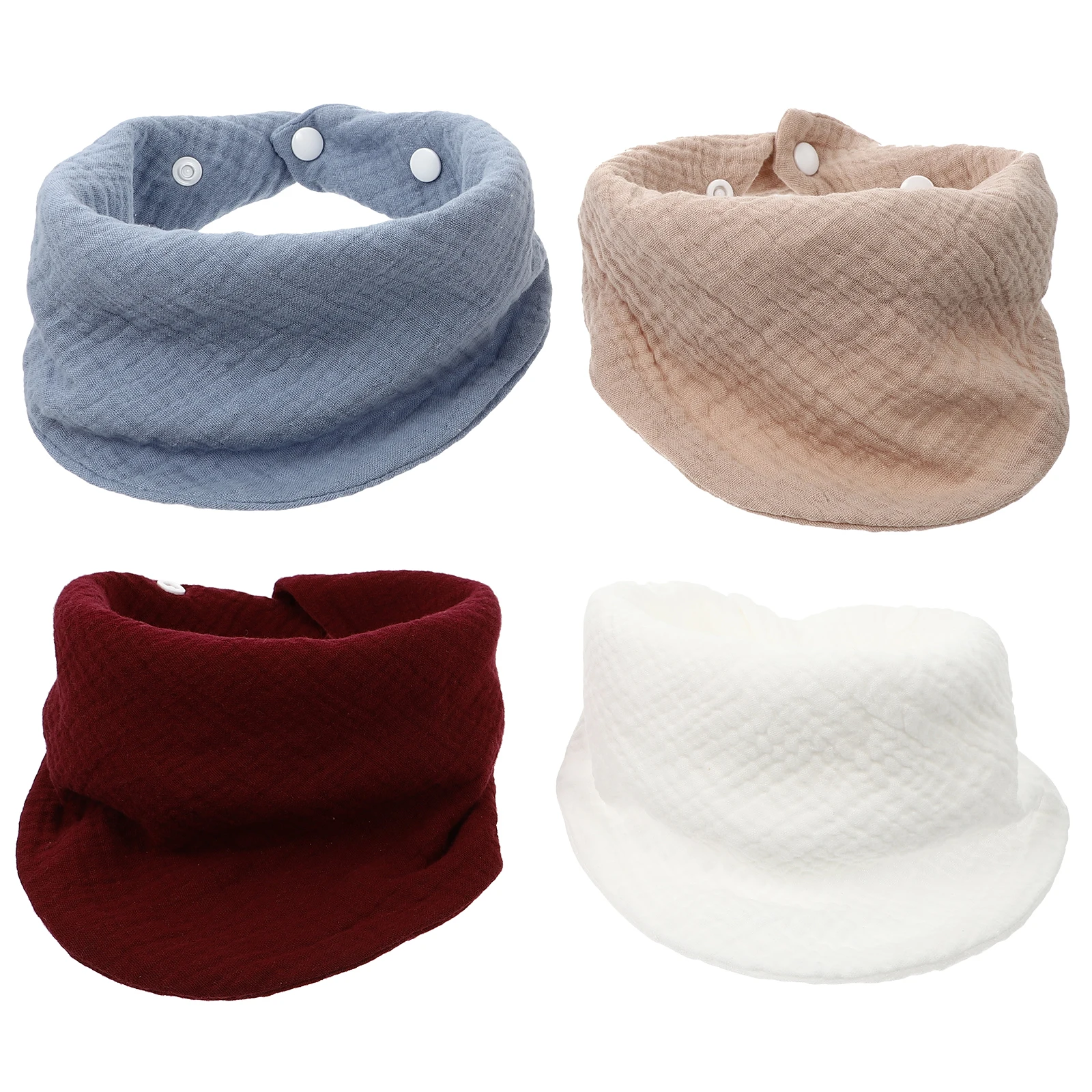 

4pcs Cotton Bibs Kids Saliva Towels Baby Burp Cloths Pure Washcloths Drool Proof Portable Easy Wear Long Lasting Bright Color