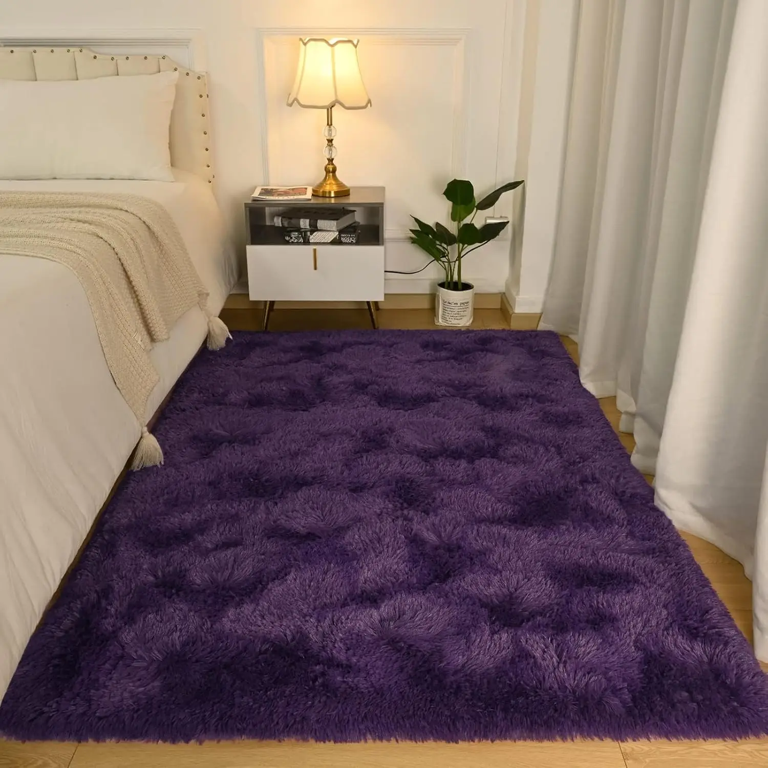 

Ultra Cozy Shag Area Rug 3x5 for Bedroom, Soft Fluffy Carpet for Living Room, Non-Slip Kids Dorm Decor
