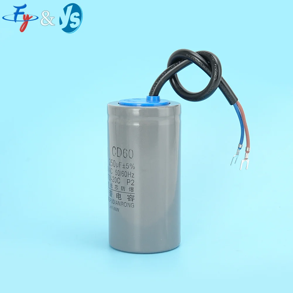 CD60 Electrolytic Starting Capacitor 250VAC Plastic Shell 75-800uF Range for AC Compressor Pump