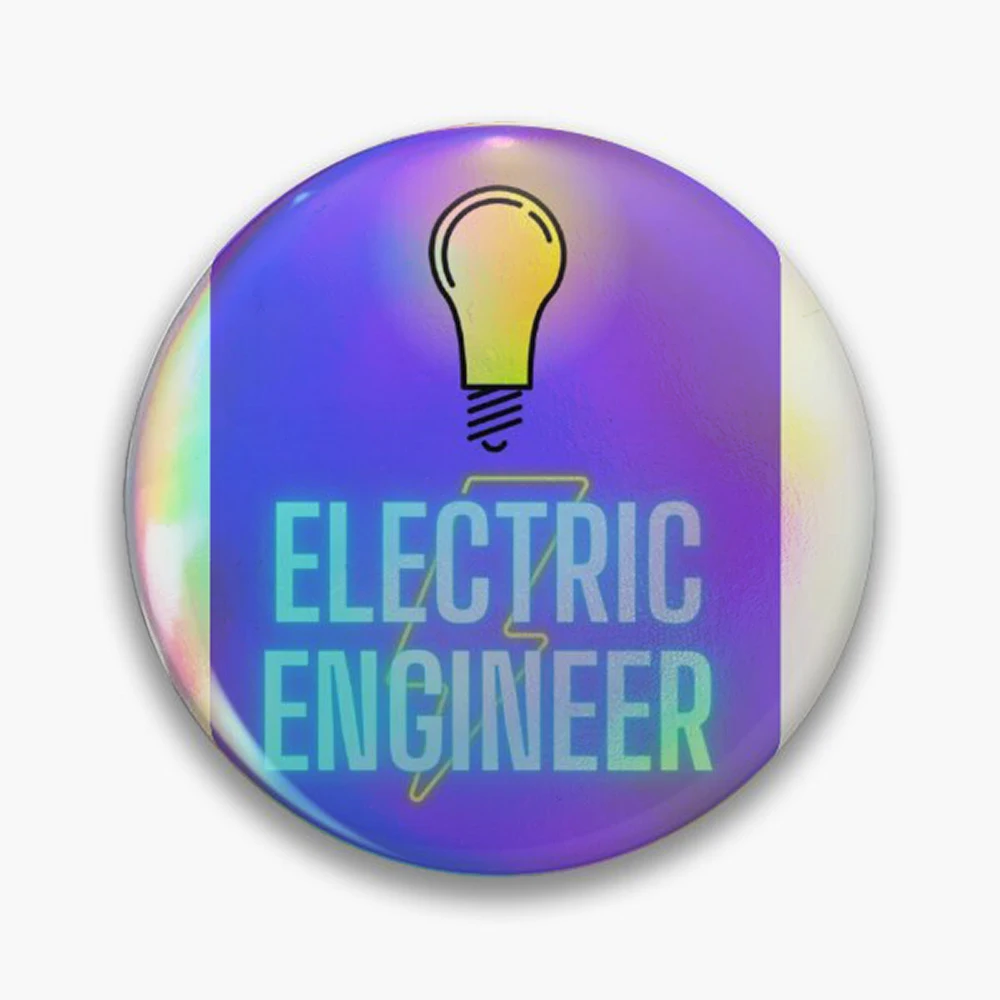 Electrical engineer Pin Holographic Star Heart Pin Brooches Laminated Button Fashion Accessory