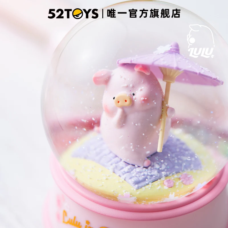 LuLu the Piggy Snow Globe LULU in Bloom 52TOYS Action Figure Dolls Toys LULU Pig Christmas Gifts for Kids Girls Desk Ornament