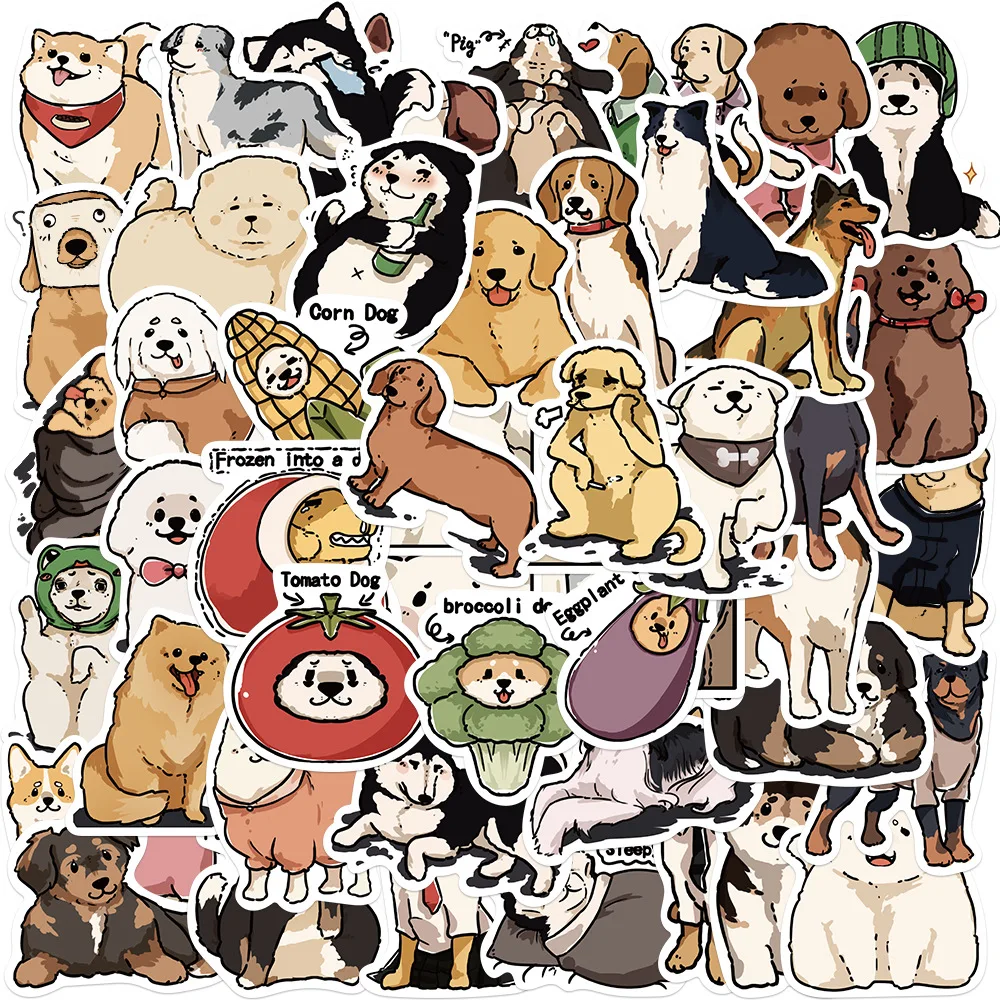 10/30/50PCS Cute Cartoon Dogs Stickers Original Hand-painted Decals for Kids Toy Gift DIY Wall Luggage Stationery Phone Laptop