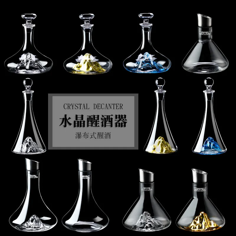 High-end Iceberg Waterfall Style Decanter Crystal Glass Transparent Filter Quick Red Dispenser Wine Decanter Wine