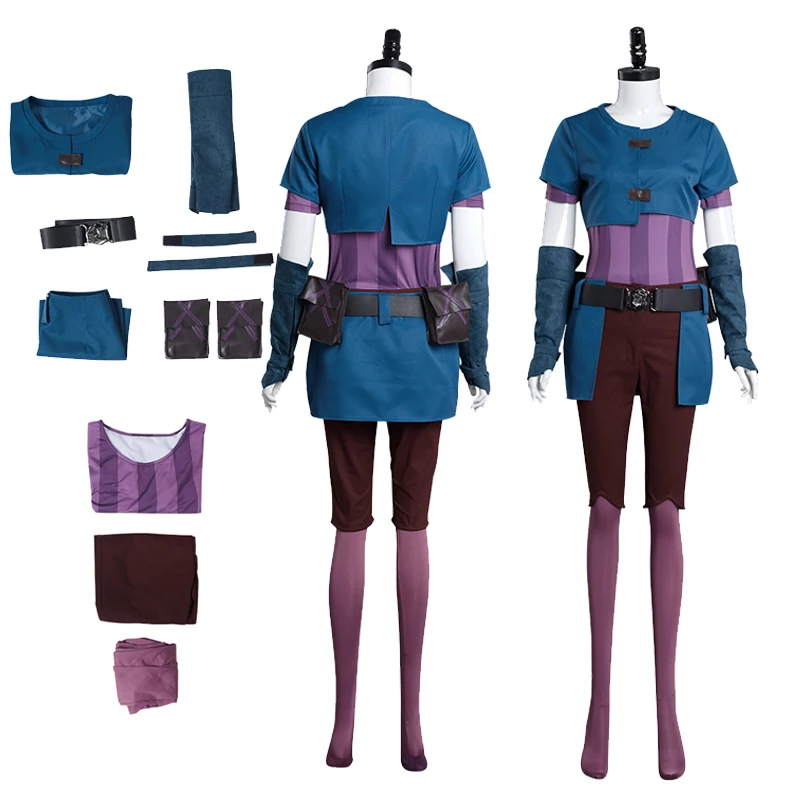 Arcane Cos LOL Pó Jinx Cosplay Mulheres Traje Calças Top Full Set Meninas Roupas Roupas Roupas Roupas Halloween Carnaval Festa Roleplay Suit