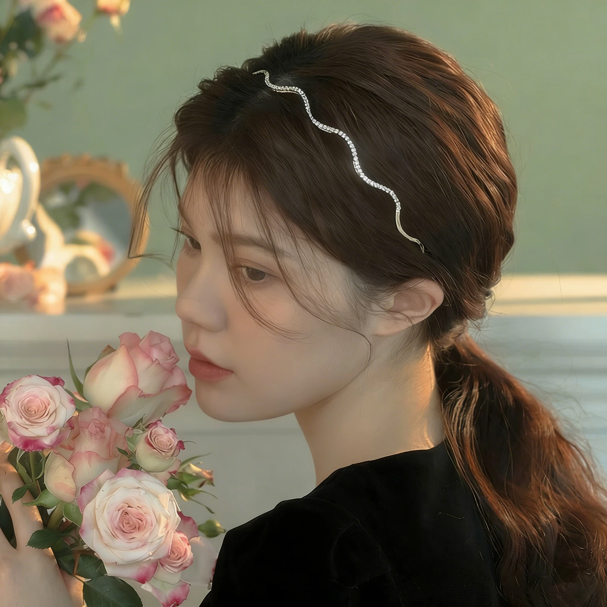 

AWAYTR Thin Metal Crystal Irregular Headbands Hairband New Shiny Rhinestone Hair Hoop Hair Accessories Headwrap Wholesale