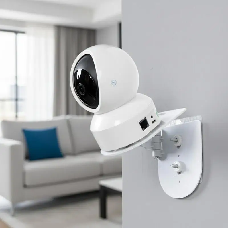 Wall Mount L Shape PTZ Camera Bracket with Glue Base Drill Free Easy Install for Home or Business Security view 2