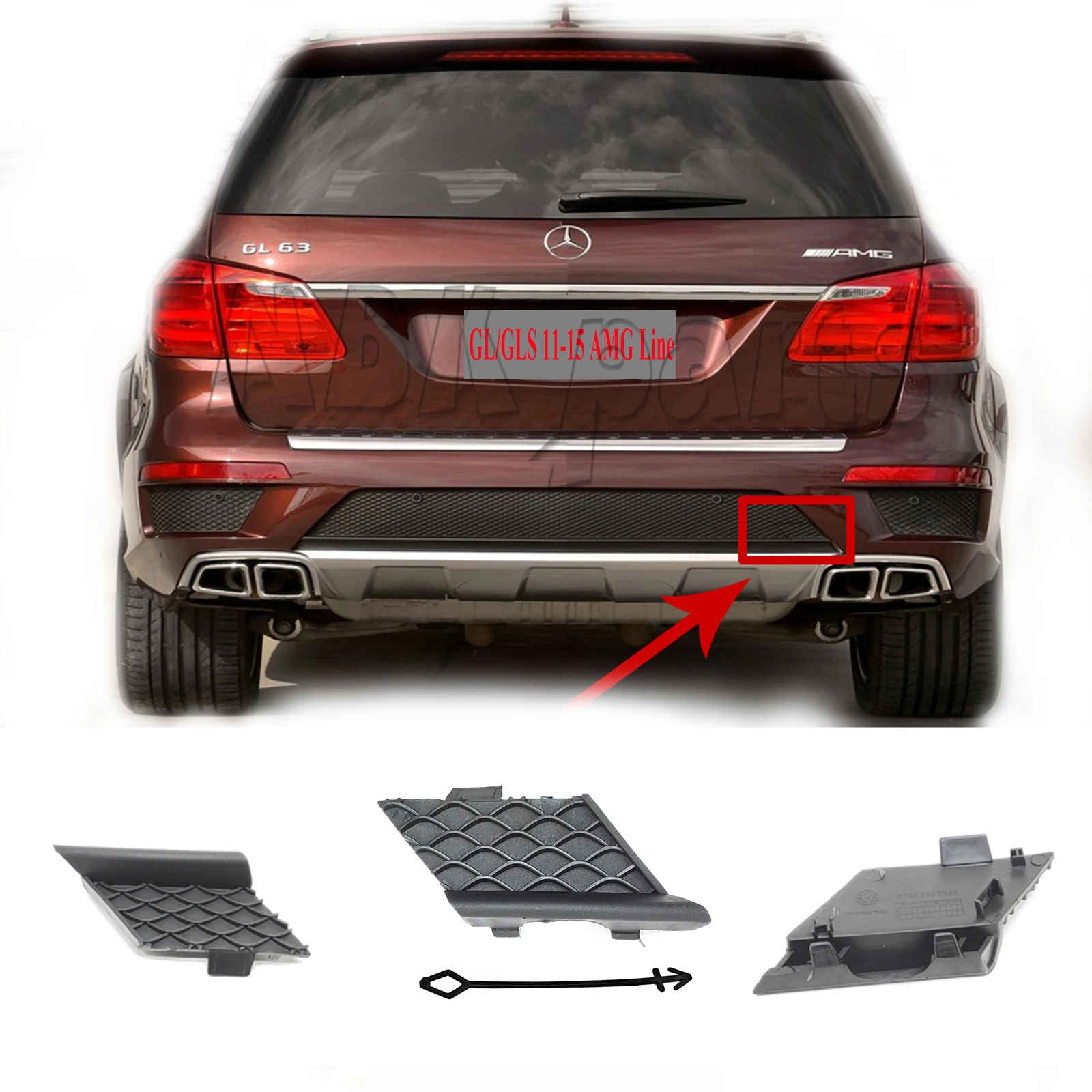 Fit 13-16 Mercedes-Benz Gl Amg X166 320 350 420 450 500 550 63 Achter Sleepkap A1668852023