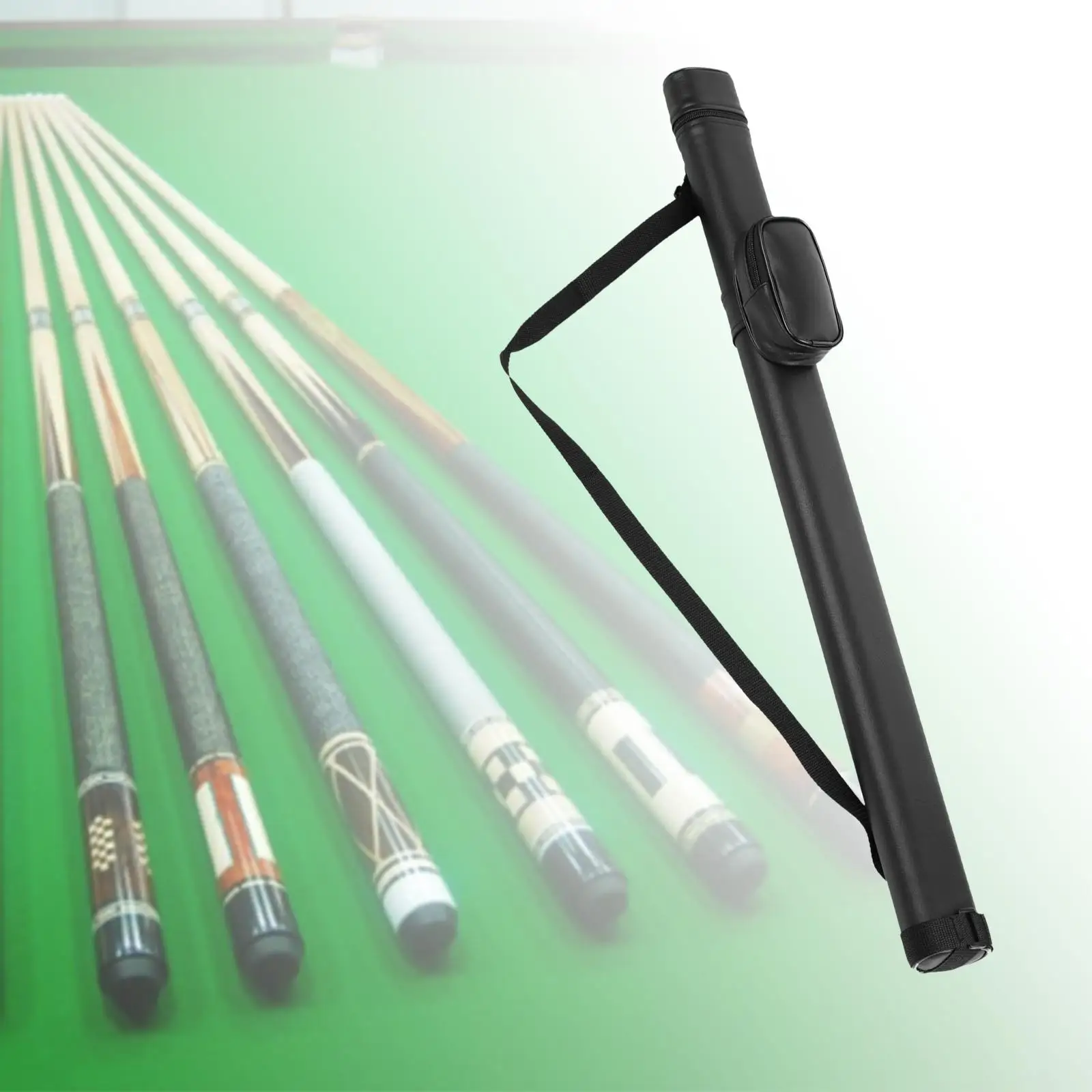 

Professional Billiard Cue Bag 1/2 Billiard Carrying Cases Adjustable Strap Protector Holder PU Leather Snooker Cue Storage Pouch