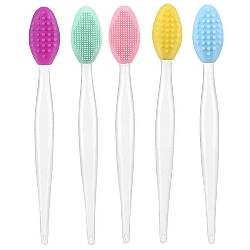 5 Pcs Small Exfoliating Brush Silicone Lip Face Tool Scrub Scrubber Lips Exfoliate