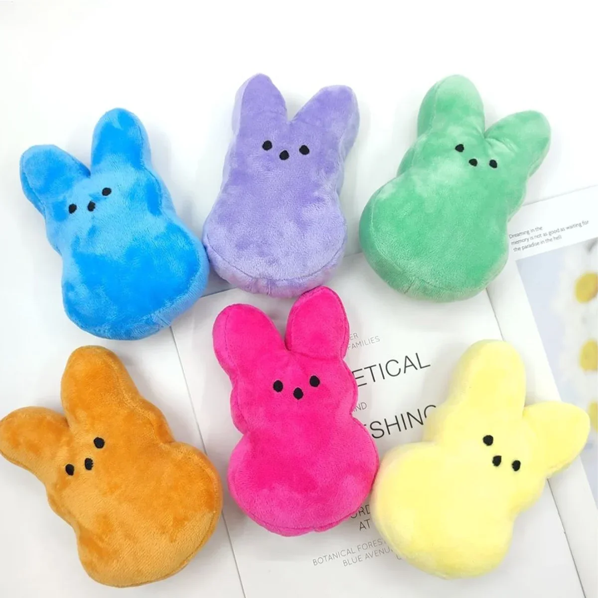 13cm Adorable Easter Peeps Bunny Plush Toys Cartoon Rabbit Toys Soft Stuffed Animal Toys Home Decoration Kawaii Bunny Kids Gifts