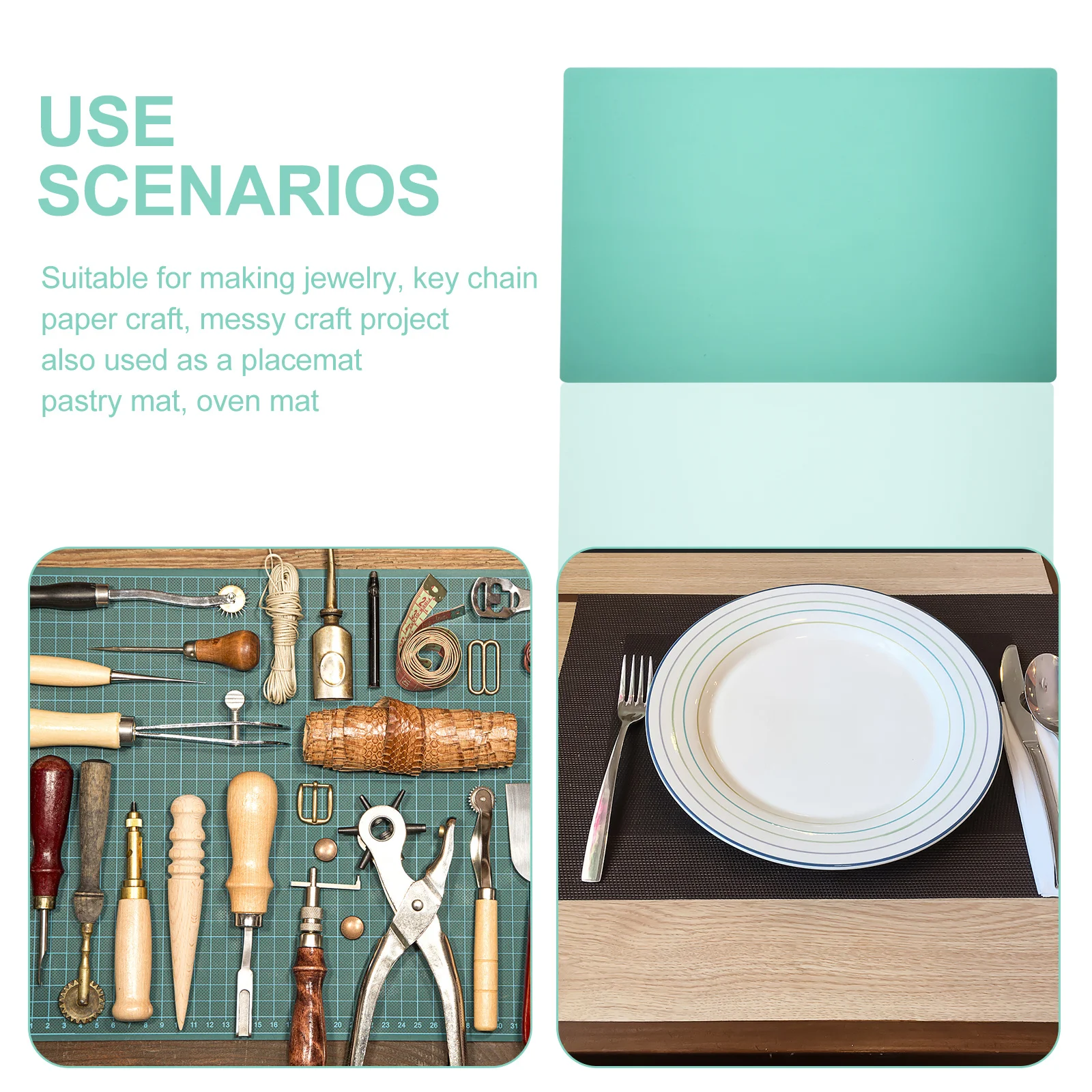 

Large Silicone Mat Multipurpose Heat Resistant Nonstick Table Placemat Craft Work Mat for Resin Polymer Clay Countertop