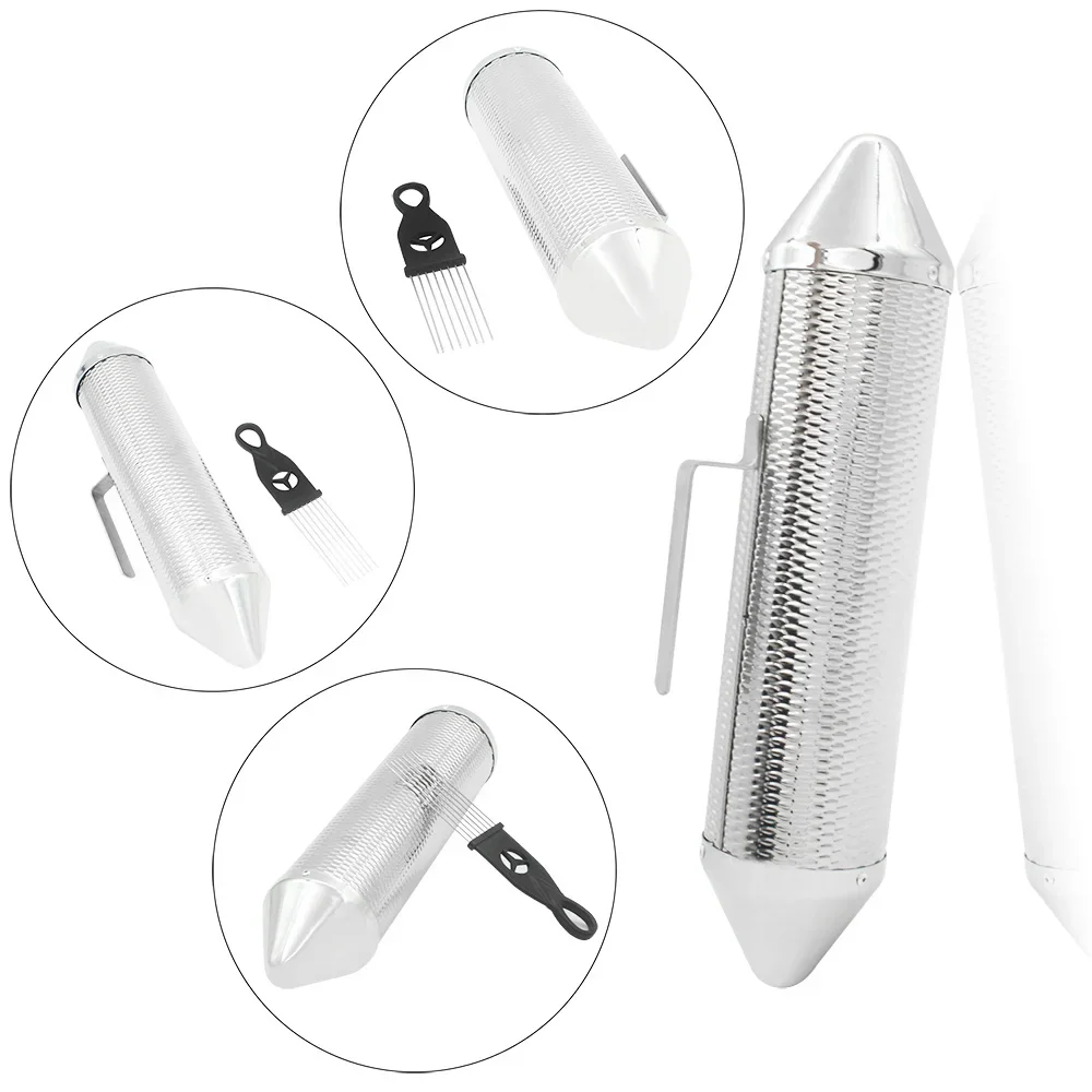 SLADE Silver Metal Guiro with Scraper Latin Merengue Percussion Music Teaching Aid Musical Instrument Tool Parts & Accessories