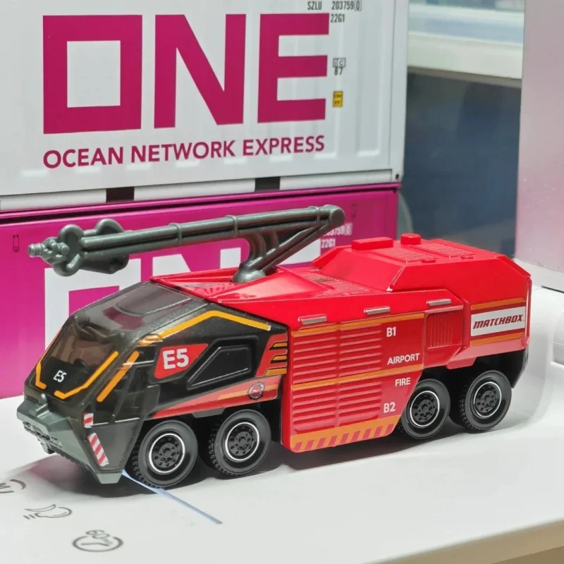 Caja de cerillas, aparejos de trabajo MBX Flame Blaster Jcy27, motor de bomberos, coche de Metal, escala 1:64, modelo de coche fundido a presión, vehículo coleccionable, juguete para regalo
