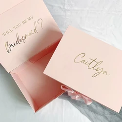 Personalized Luxury Gift Box Bridesmaid Proposal Box Custom Wedding Gift Box With Name Birthday Box Will you be my Bridesmaid