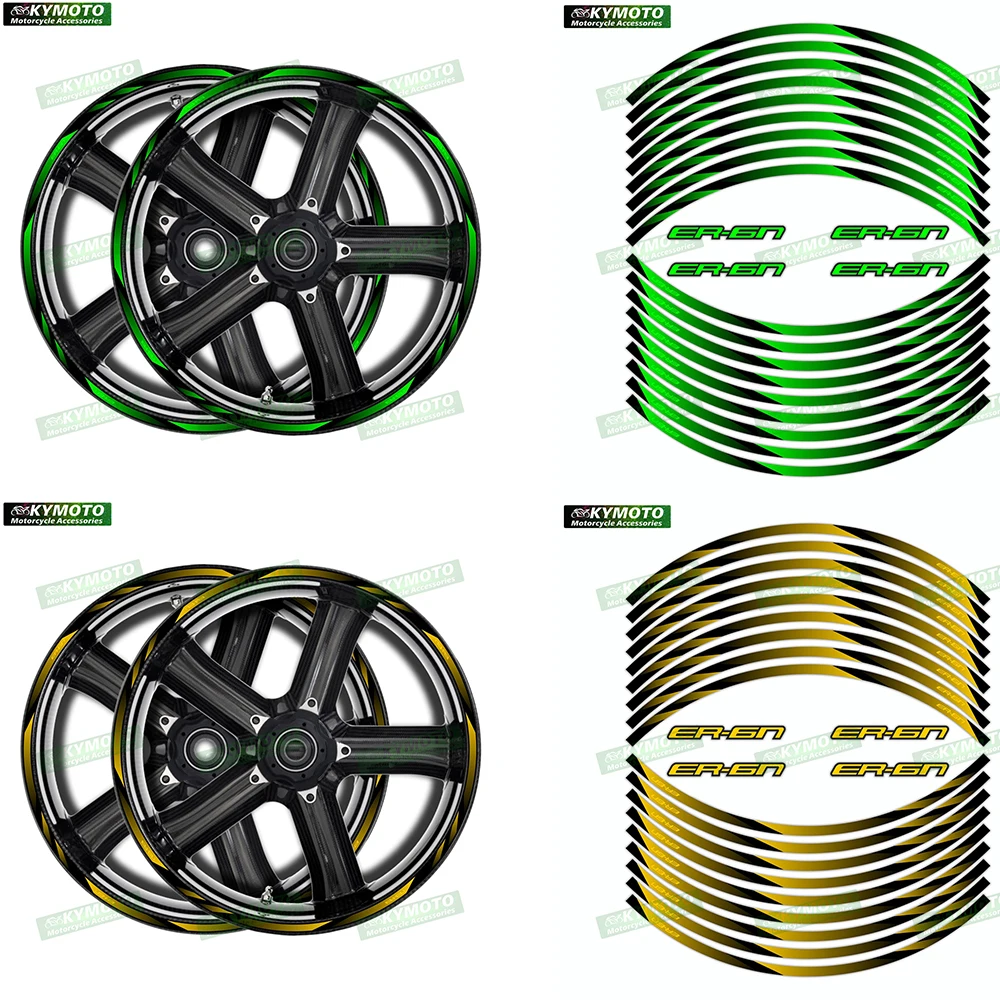 For ER-6N ER6R motorcycle accessories 17-inch front and rear wheel decals fairings and reflective gradient sticker decorations