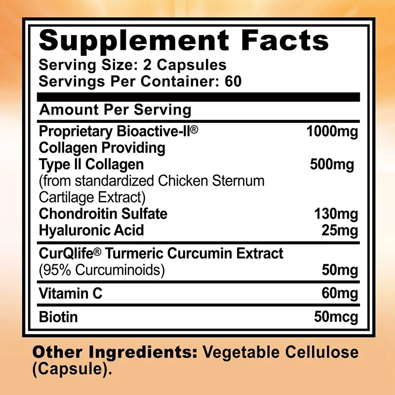 Triple Action Joint Collagen with Type II Collagen - Relieve Stress, Control Bone and Joint Inflammation, Enhance Immunity