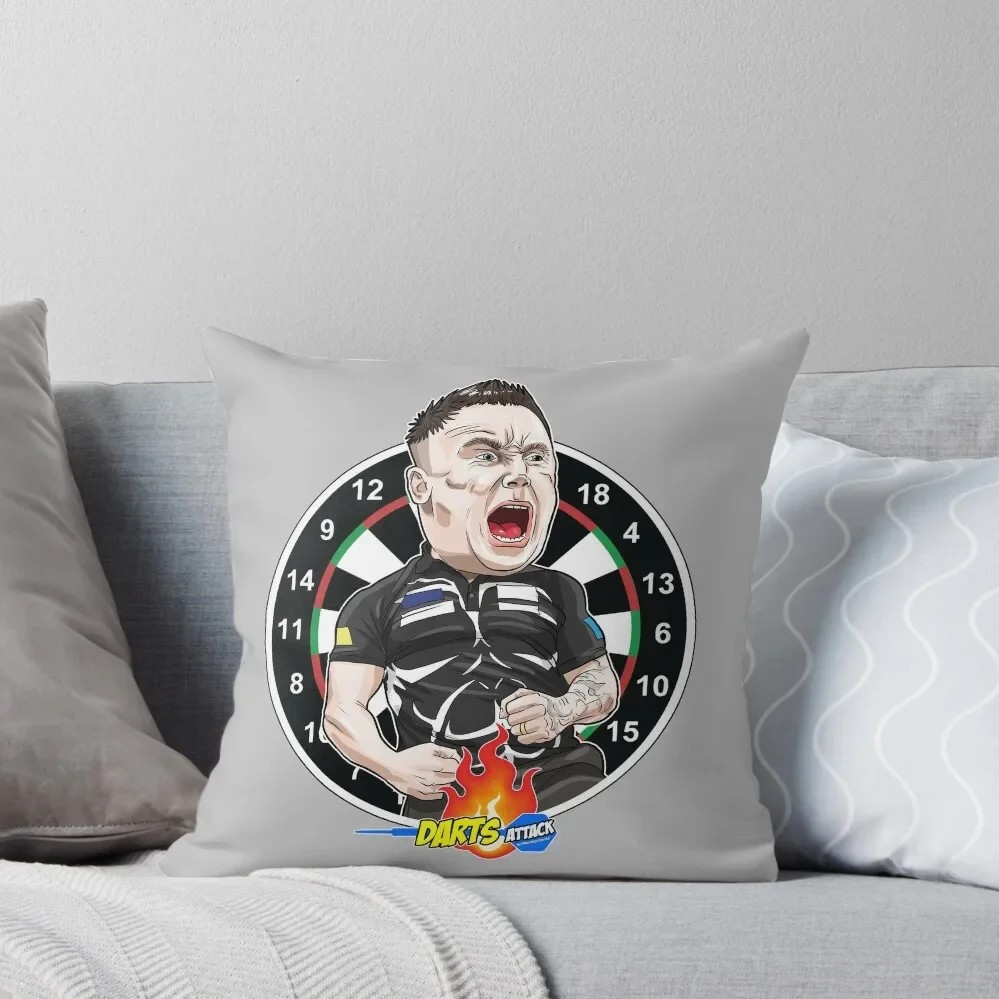 Caricatura Gerwyn Price by Darts Attack Throw Pillow Cushions Cusions Cover Christmas Covers