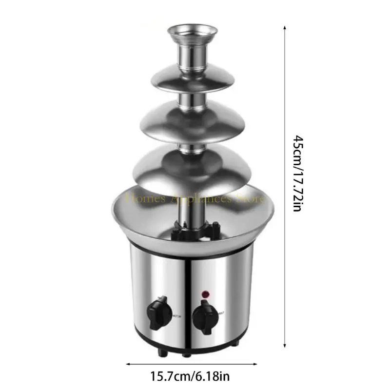 D0AB آلة نافورة الشوكولاتة من الفولاذ المقاوم للصدأ لأعياد الميلاد وتجمعات الاحتفالات