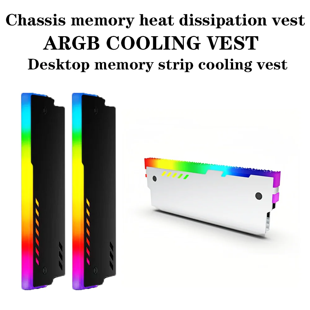

2 pieces of memory heat spreaders, supporting ARGB light synchronization, with high efficiency cooling, suitable for desktop com
