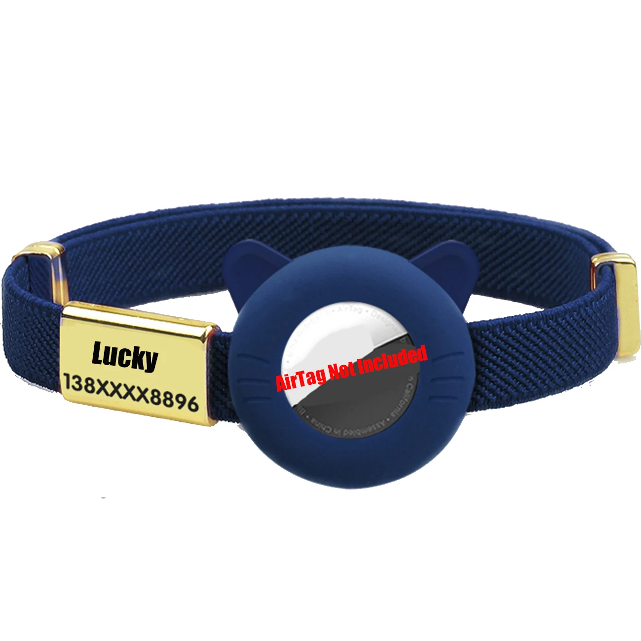 Neues Breakaway AirTag Tracker Katzenhalsband, kostenloses individuelles Namensschild, Kätzchenhalsband mit GPS-Halterung, verstellbare Anti-Verlust-Haustierhalsbänder – Detail 20
