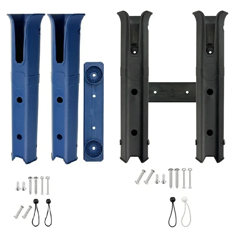 1 Set Fishing Tube Rod Holder Bracket for Boat Kayak Crate Cooler Plastic 2-Link Side-Mount Fishing Pole Rack Holder with Screws