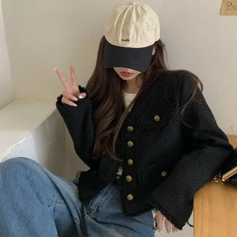Black Short Quilted Jacket Women's 2026 New Autumn Season High-End Sensation Ladylike Top for Petite Women