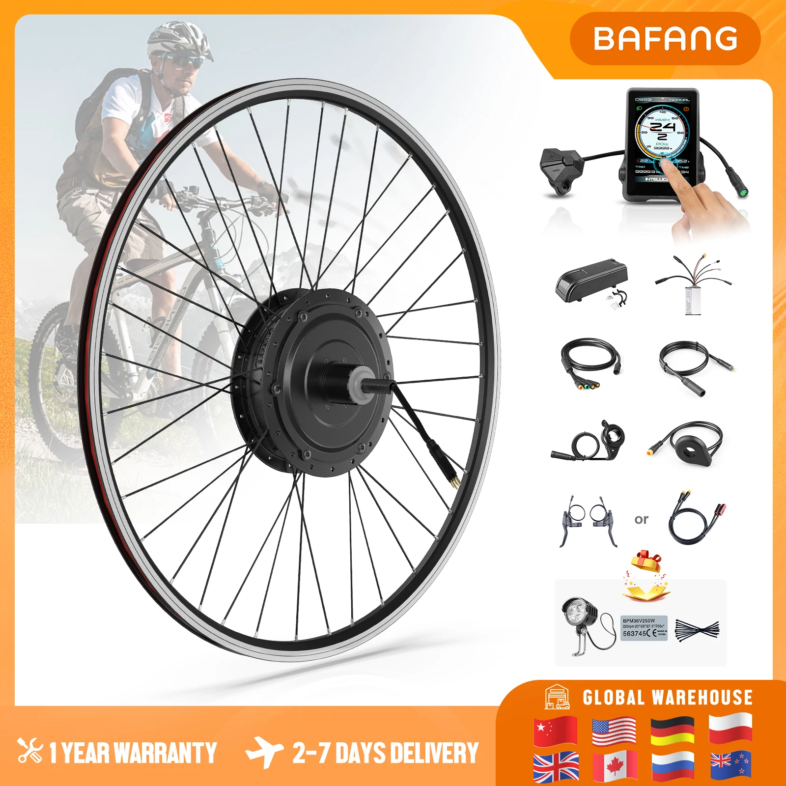 BAFANG Wheel Hub Motor Ebike Kits 750W 500W Bicycle Engine For 26 27.5 28 29 inch 700C Electric Bike Conversion Kit Front & Rear