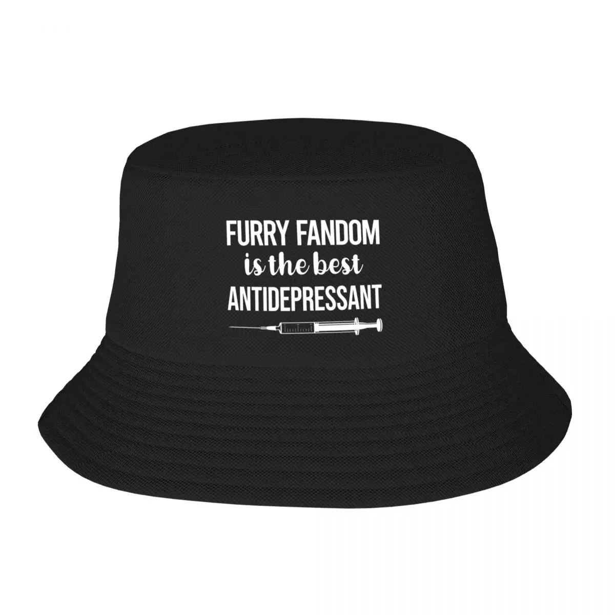 Antidepressant Furry Fandom Furrie Fursona Fursuit Anthropomorphic Anthro Bucket Hat Sun Cap Big Size Hat Woman Hats Men's