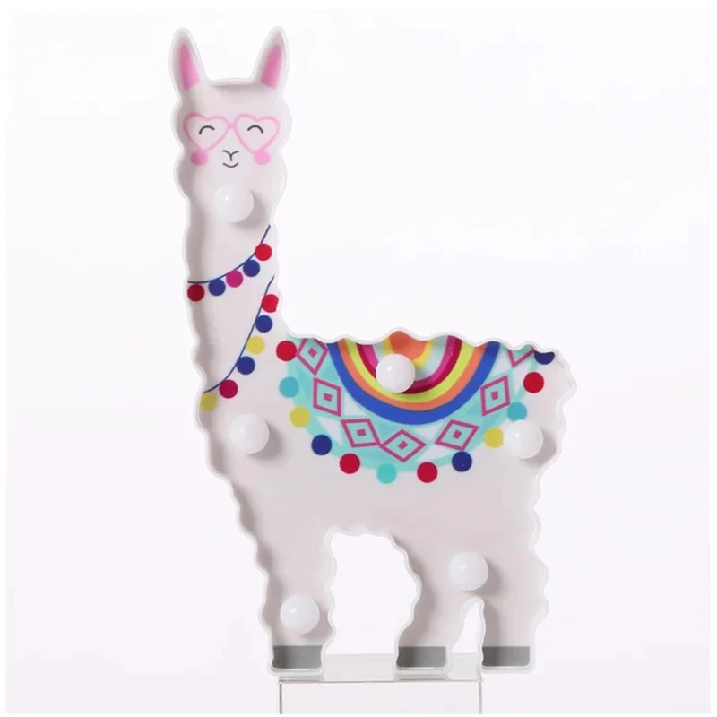 Alpaca Shape Party Decoration 3D Lamp LED Night Light For Home Decor Bedroom Table LED Light Kids Birthday Baby Shower Light