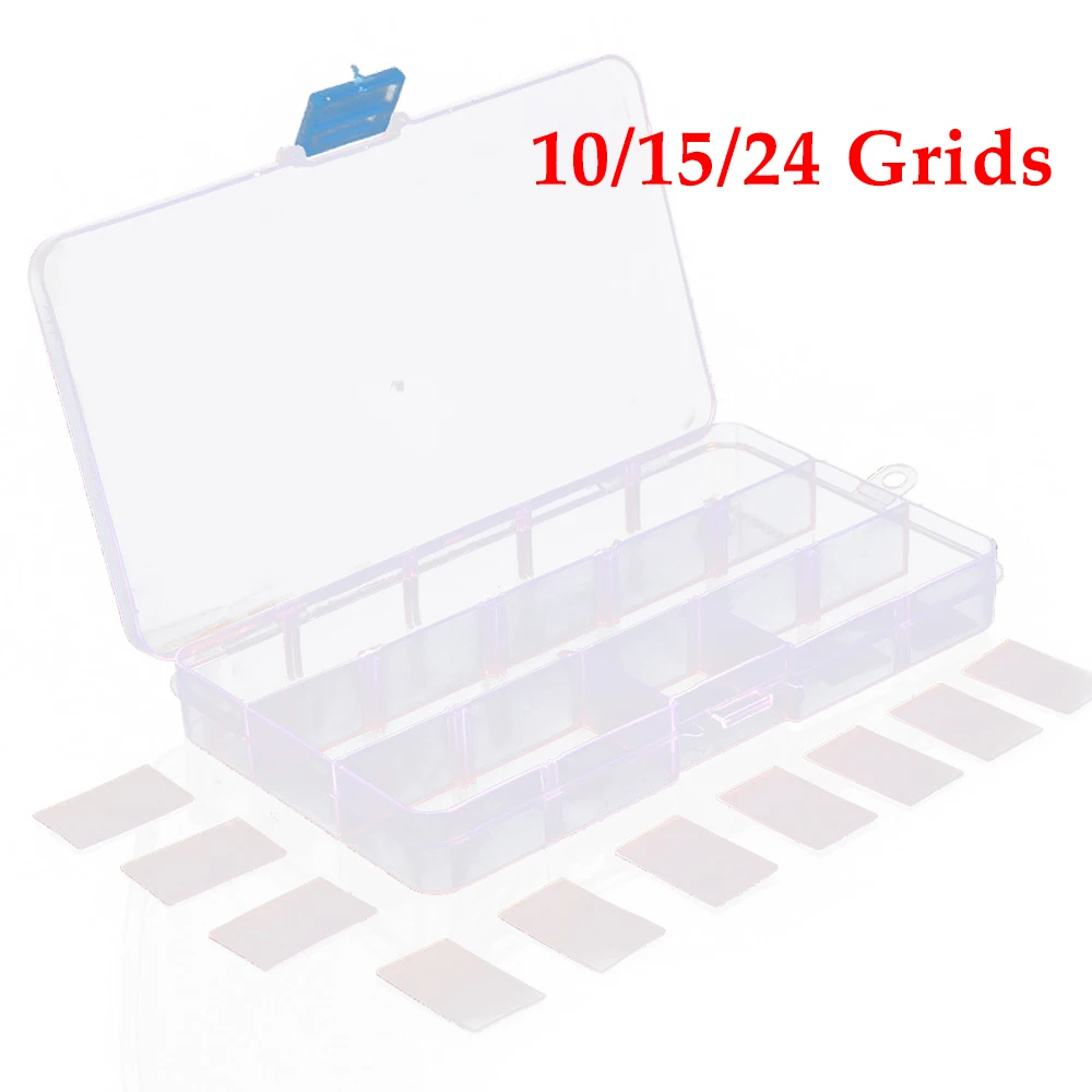 10/15/24 Grids Plastic Tackle Box Fishing Tackle Box Fishing Lure Bait Hooks Storage Box Clear Storage Organizer for Lures Hook