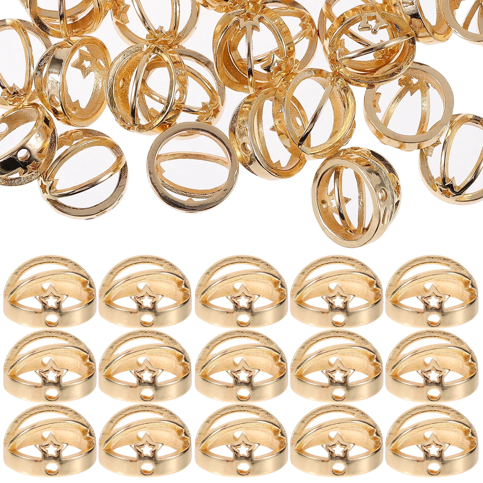 

50pcs Beading Charms Silver Earring Jewelry Making Bracelet Spacer Rings DIY Craft Copper Bracelet Bead Ring Beads