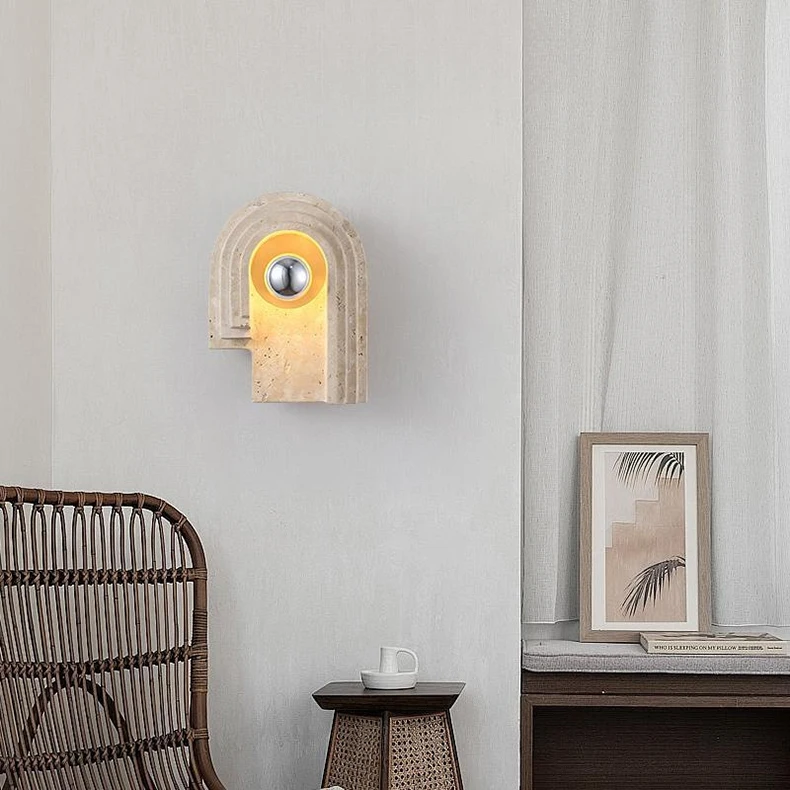 LED Wall Light E27 Bulb Real Stone Indoor