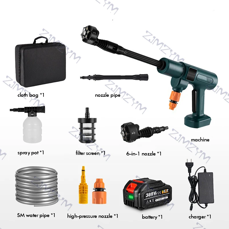 6-in-1Electric Water Gun Brushless Car Cleaning   Garden Watering Suit Fit For Makita 18V Battery Pin Spray Gun